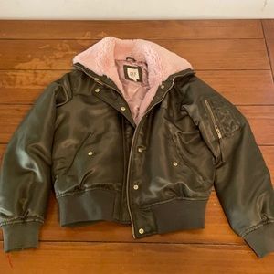 Gap Bomber, Satin and fur lined.